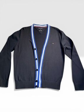 Tommy Hilfiger Navy Cardigan with Blue and White Trim